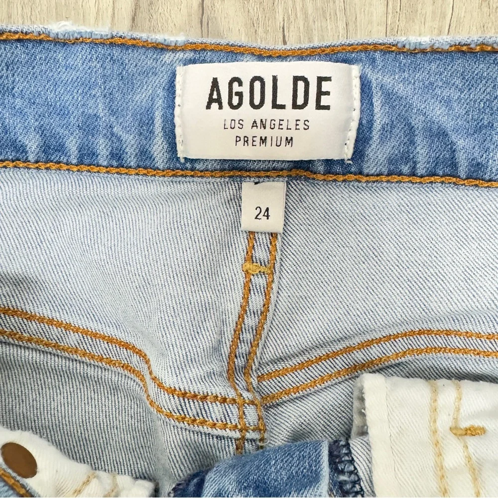 Agolde Blue Cropped Slim Fit Jeans